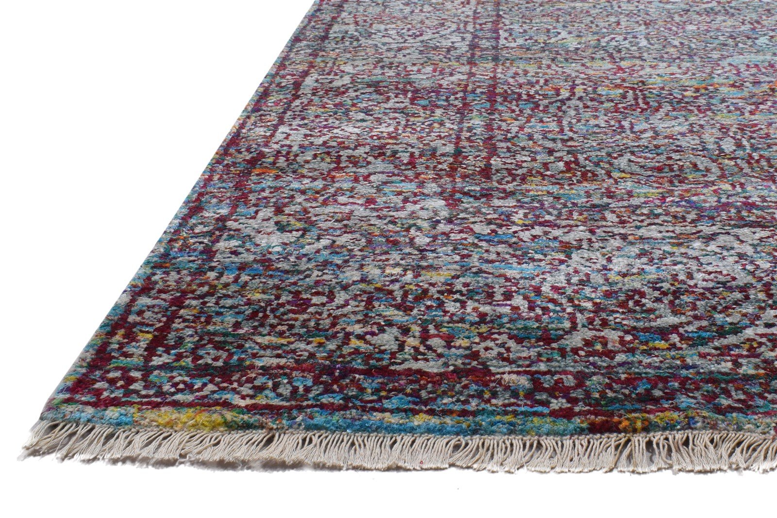 Dark Grey Silk Rug 6X8 Persian Hand Knotted Bohemian Oriental Room Size Carpet   7864099307669