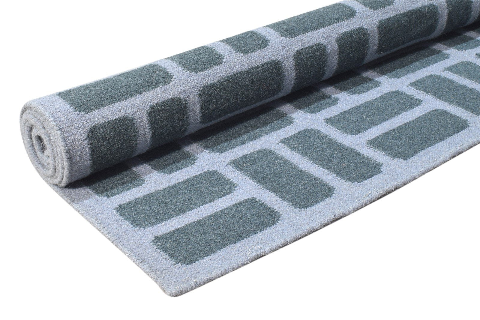 Dark Grey Wool Rug 5' X 8' Modern Dhurrie Moroccan Geometric Room Size Carpet   7864391663765