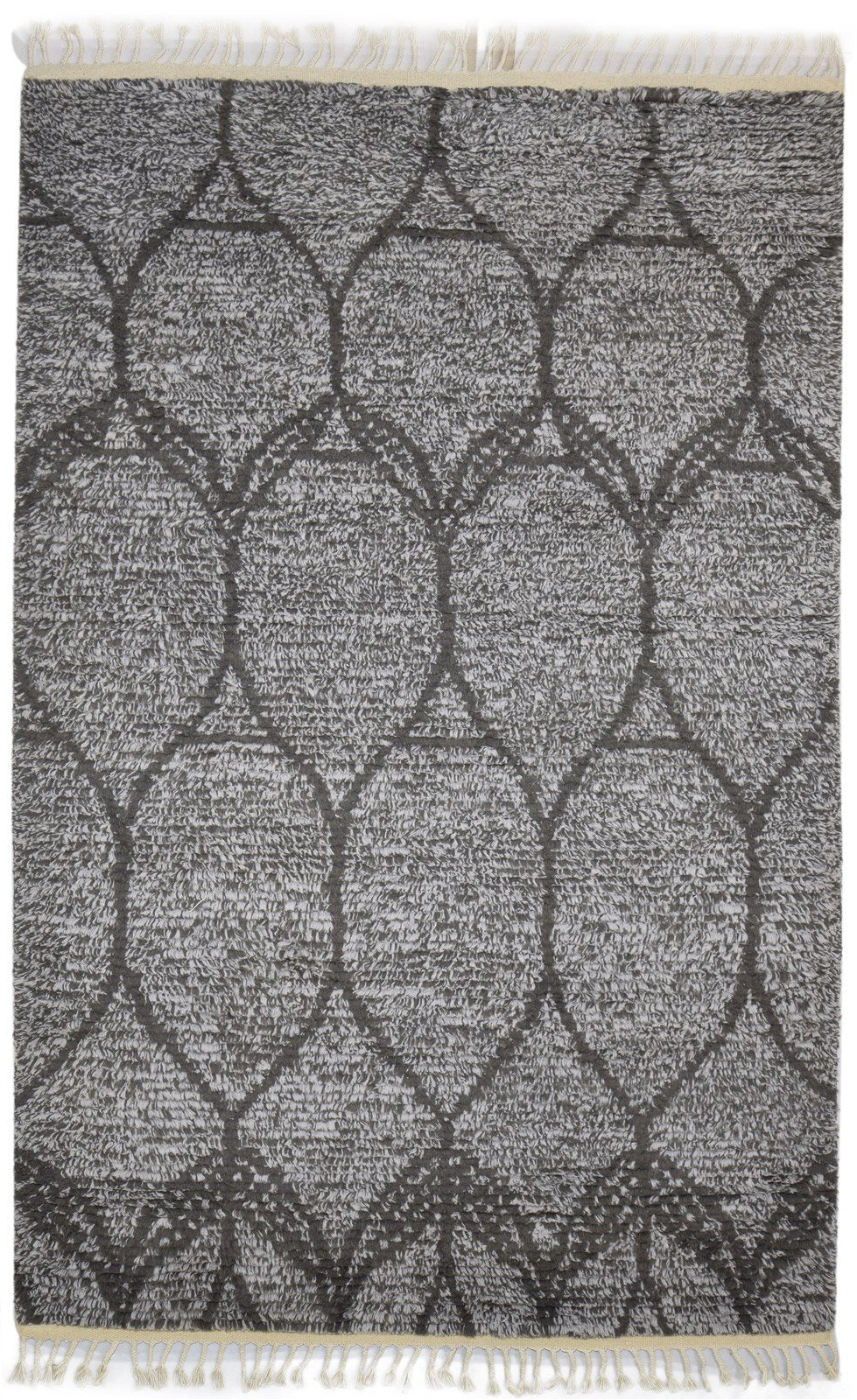 Dark Grey Wool Rug 6X9 Modern Hand Knotted Moroccan Abstract Room Size Carpet   7864513003669