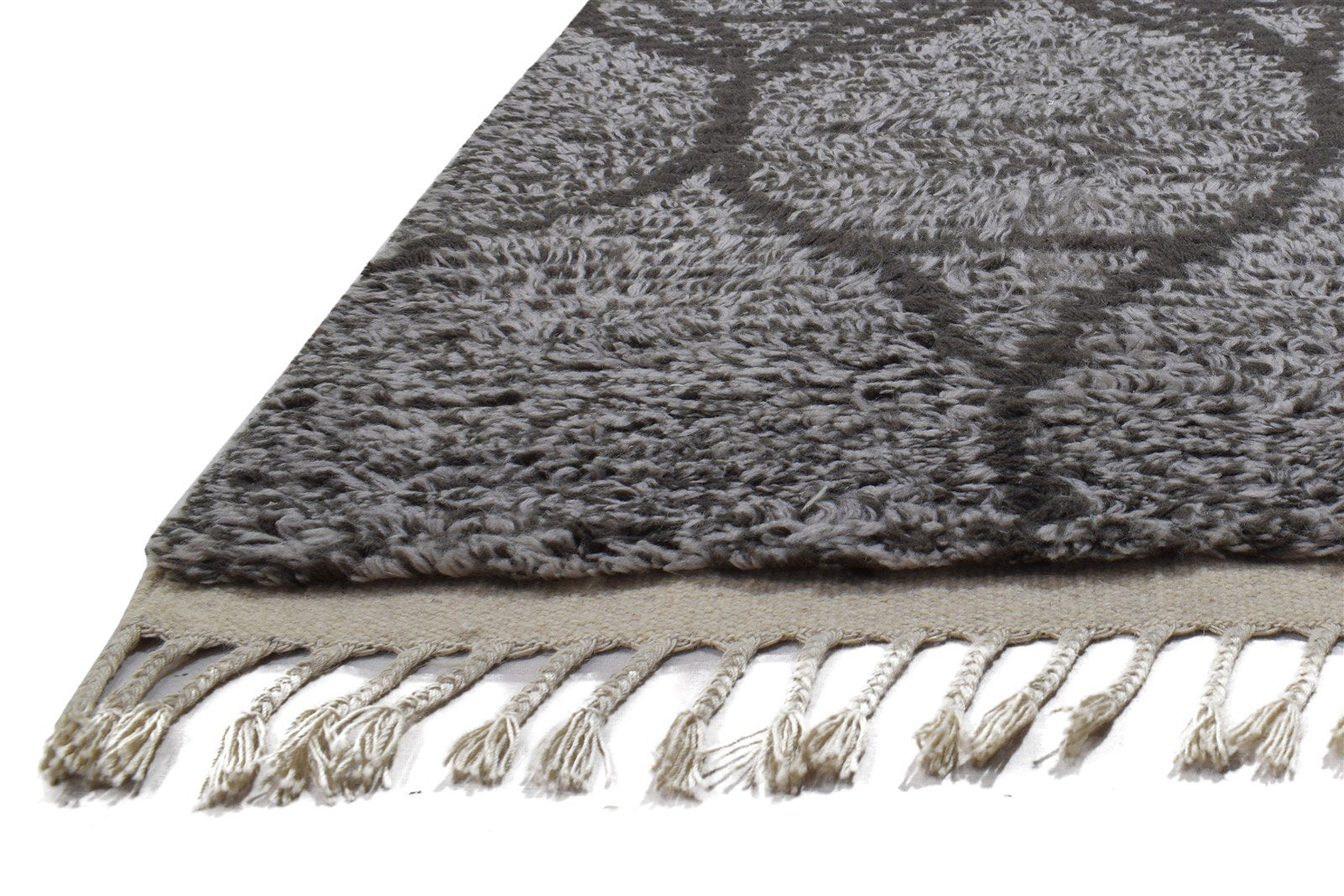 Dark Grey Wool Rug 6X9 Modern Hand Knotted Moroccan Abstract Room Size Carpet   7864513003669