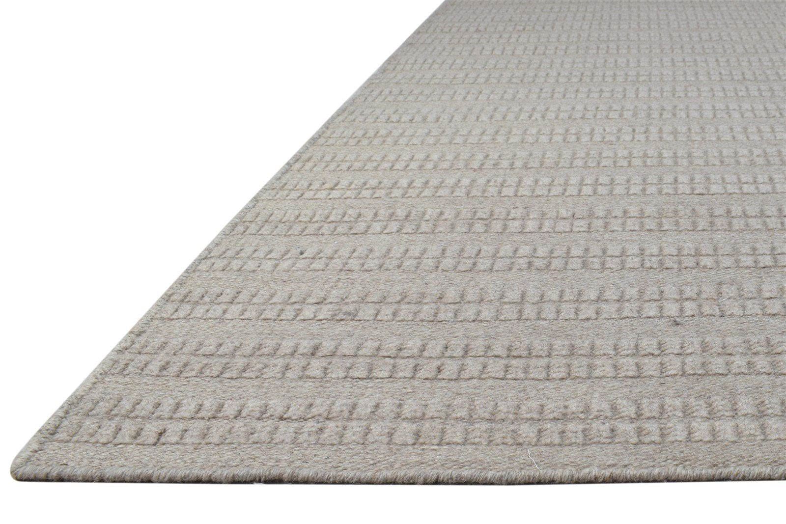 Dark Grey Wool Rug 8' X 10' Modern Hand Woven Scandinavian Striped Large Carpet   7864789598357