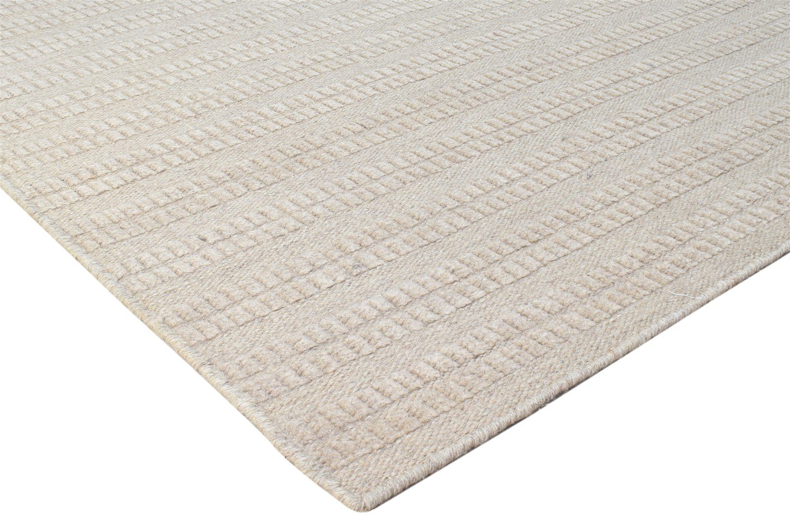 Dark Grey Wool Rug 8' X 10' Modern Hand Woven Scandinavian Striped Large Carpet   7864789598357