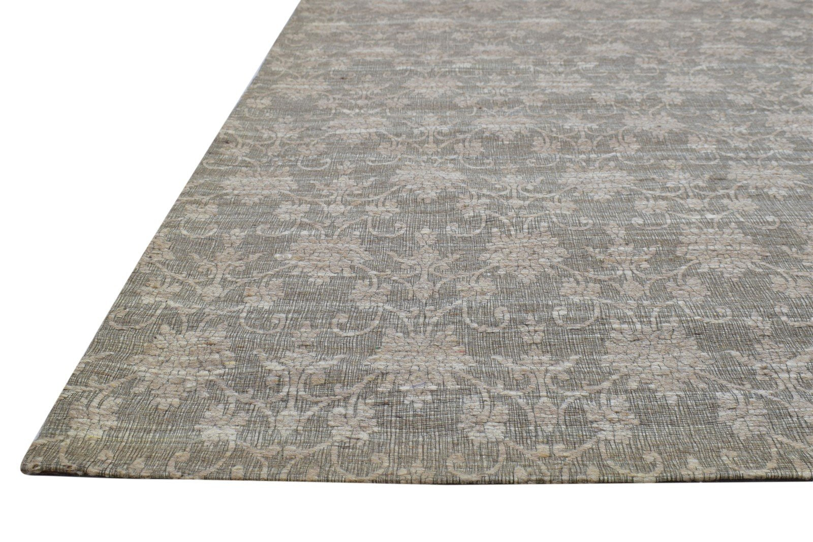 Dark Grey Wool / Silk Rug 5X7 Modern Jacquard Loom French Floral Room Size   7864177623189