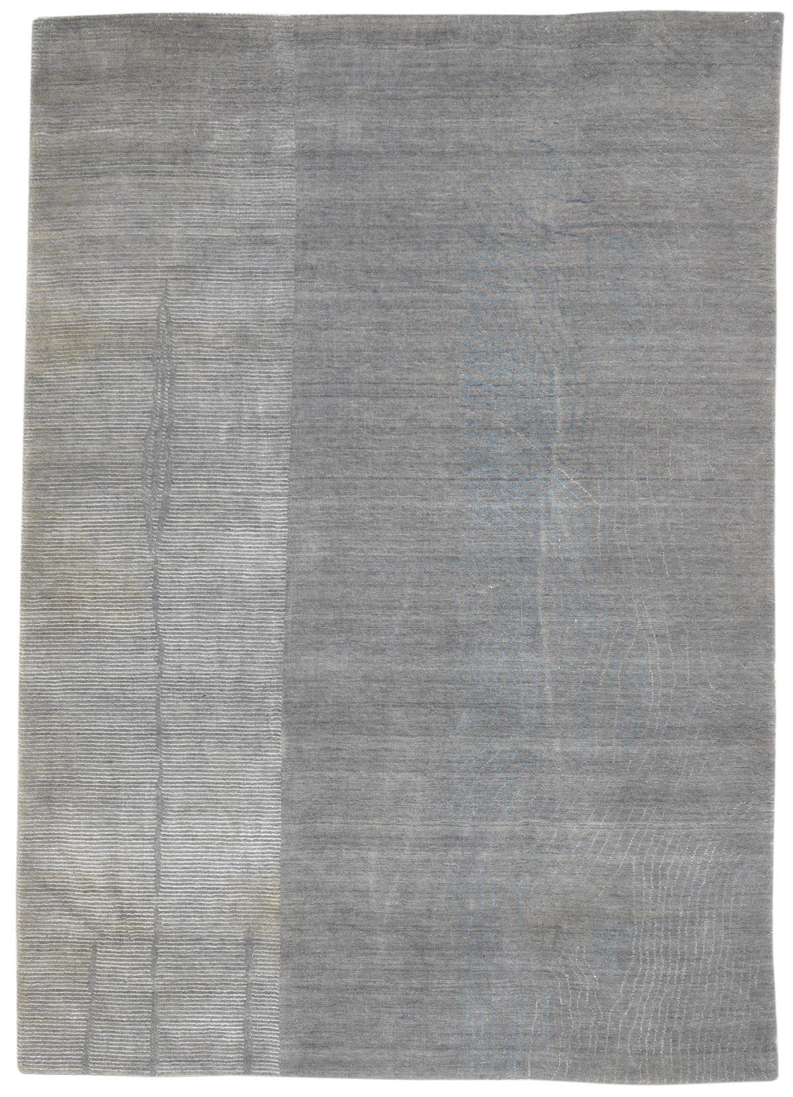 Dark Grey Wool / Silk Rug 6X8 Modern Hand Woven Scandinavian Solid Room Size   7864180244629