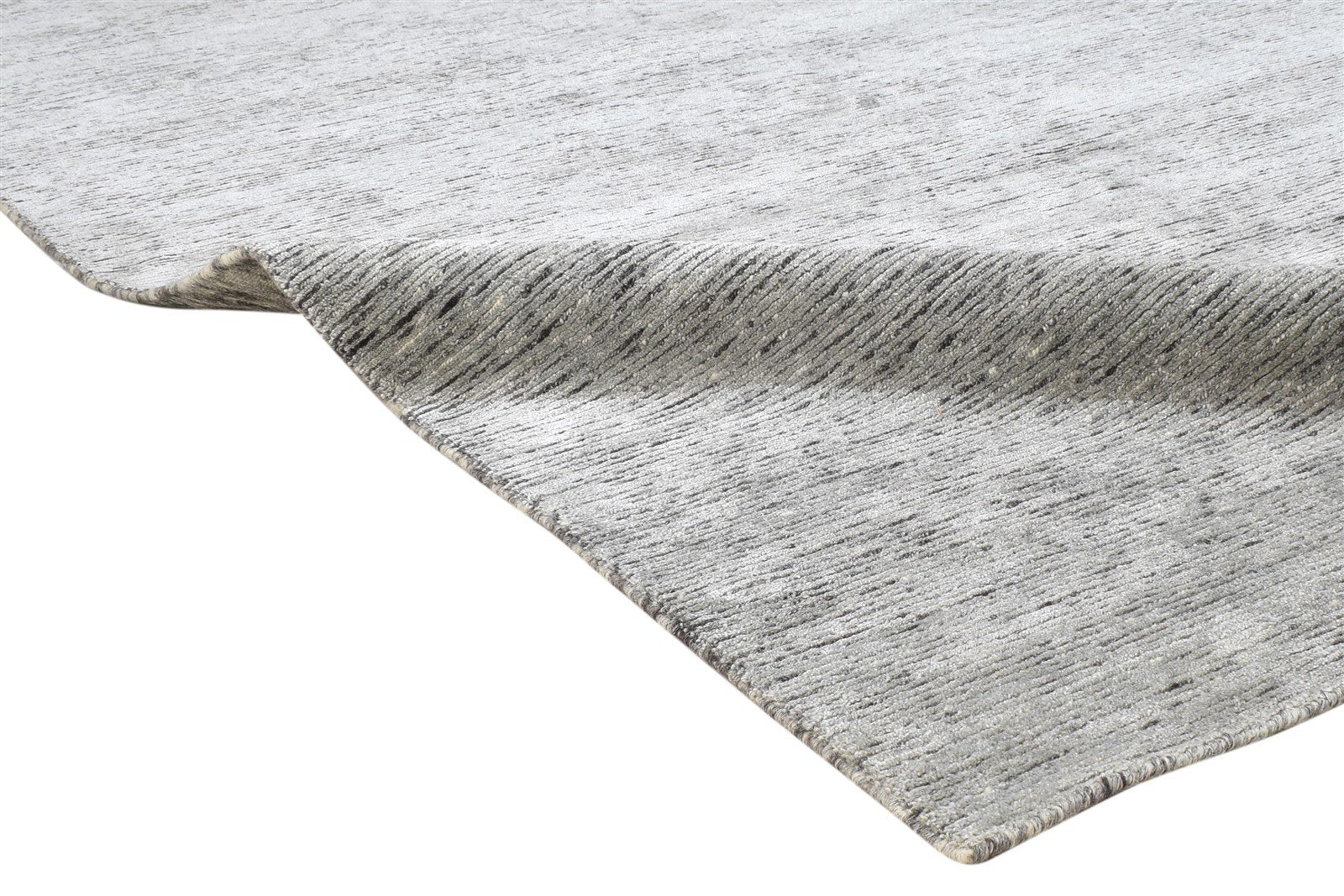 Dark Grey Wool / Silk Rug 6X9 Modern Hand Knotted Scandinavian Solid Room Size   7864172347541