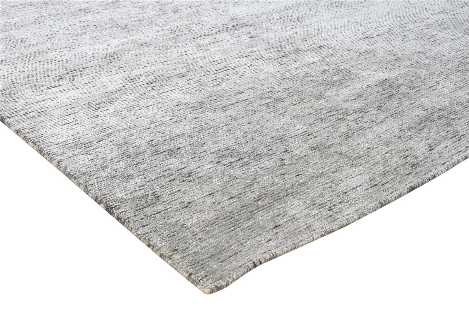 Dark Grey Wool / Silk Rug 6X9 Modern Hand Knotted Scandinavian Solid Room Size   7864172347541