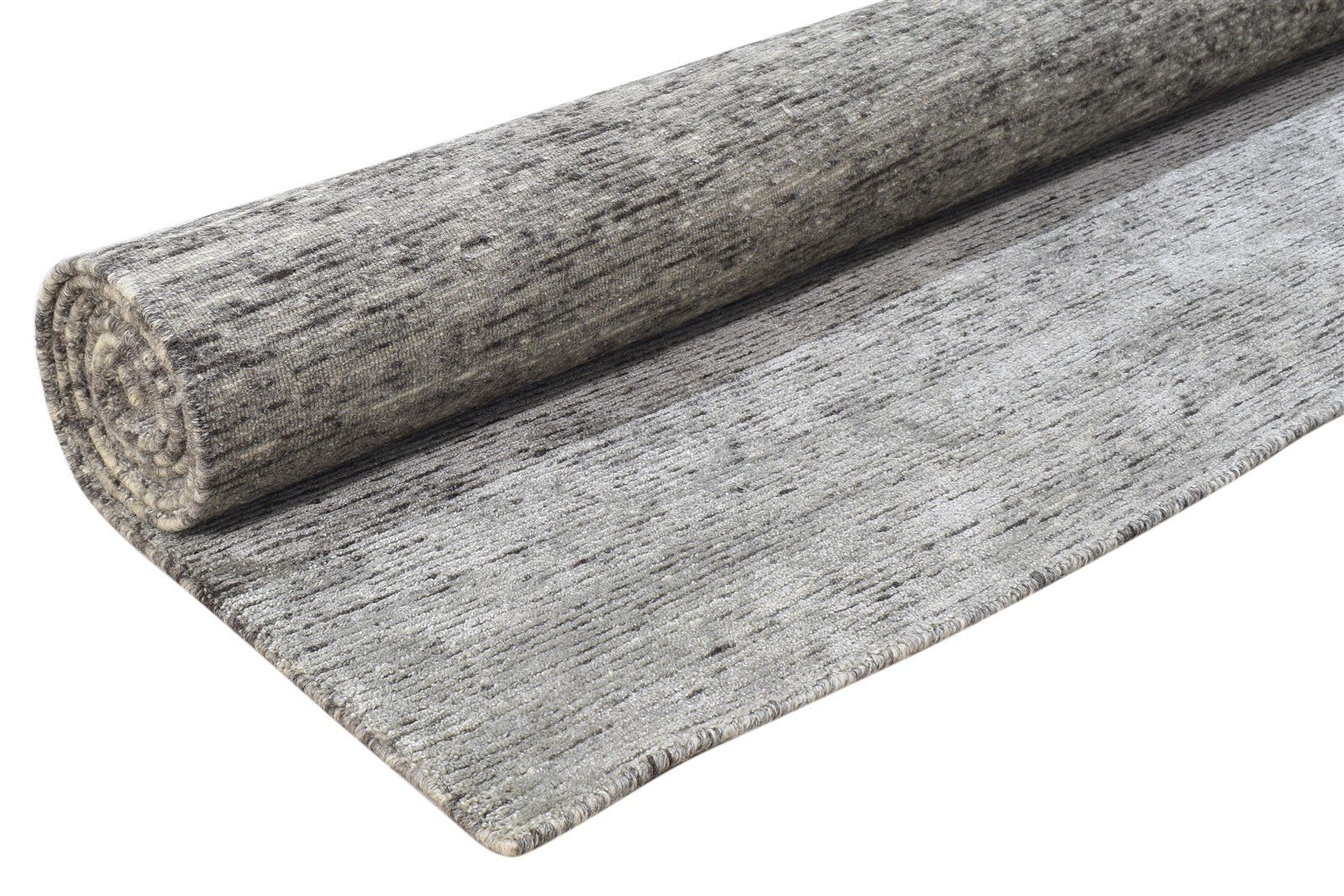 Dark Grey Wool / Silk Rug 6X9 Modern Hand Knotted Scandinavian Solid Room Size   7864172347541