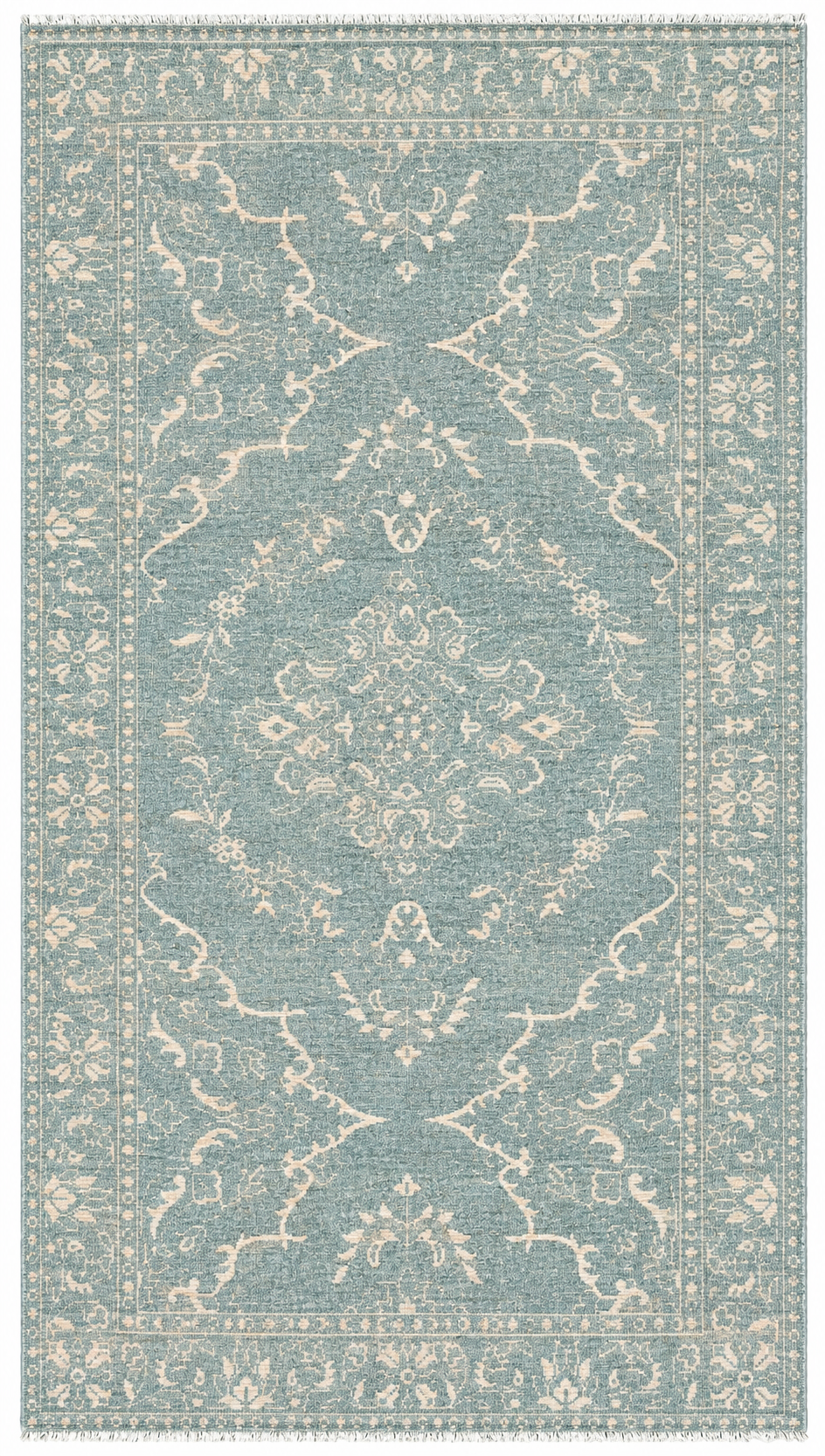 Denali Silver Gray Hand-Knotted Wool Heriz Serapi Rug   8908473139349