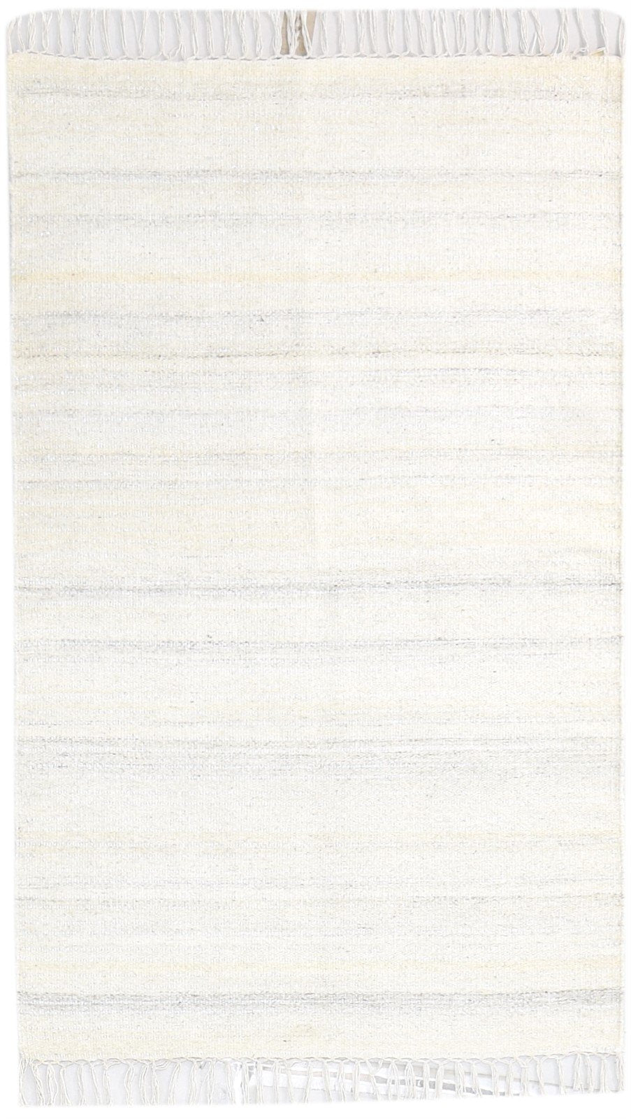 Dhurrie Beige Wool Rug 3' X 5' Modern Scandinavian Solid Small Carpet   7864671928469