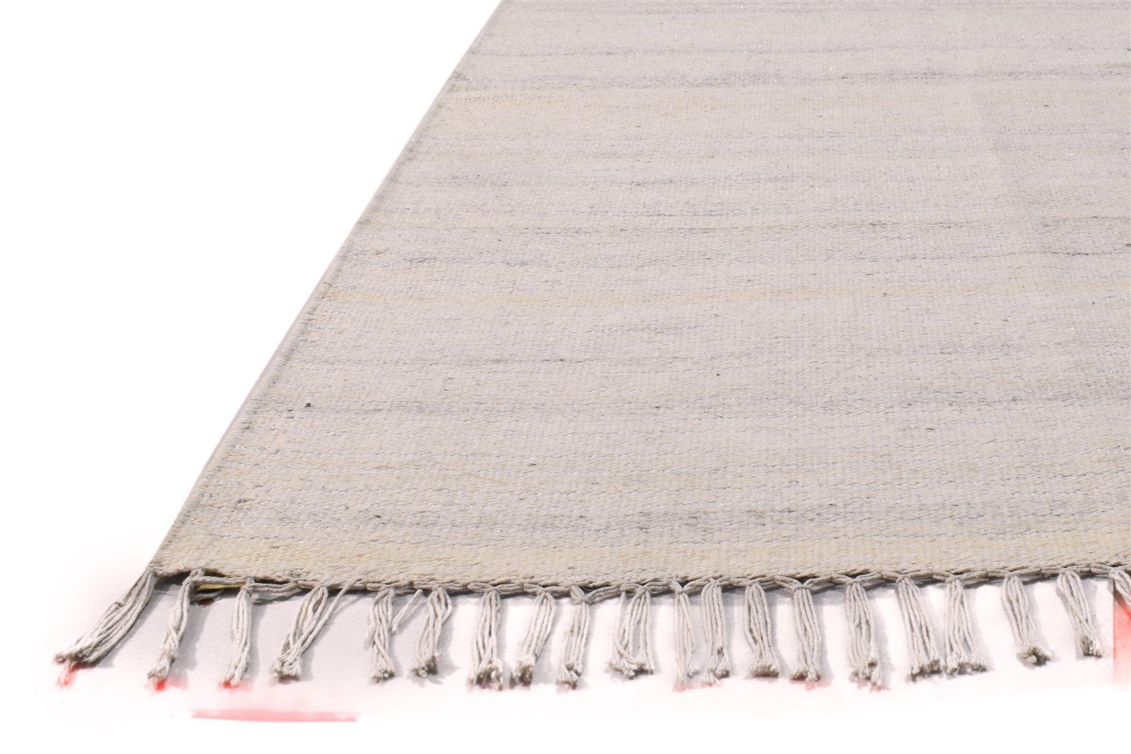 Dhurrie Beige Wool Rug 3' X 5' Modern Scandinavian Solid Small Carpet   7864671928469