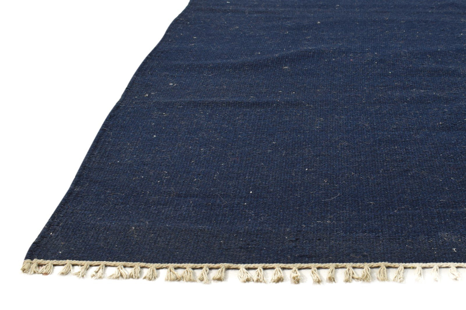 Vivian Dhurrie Blue Wool Rug 4' X 6' Modern Scandinavian Solid   7864674451605