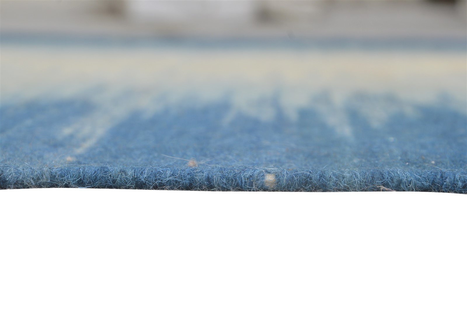 Dhurrie Blue Wool Rug 5' X 7' Modern Scandinavian Abstract Room Size Carpet   7865193005205