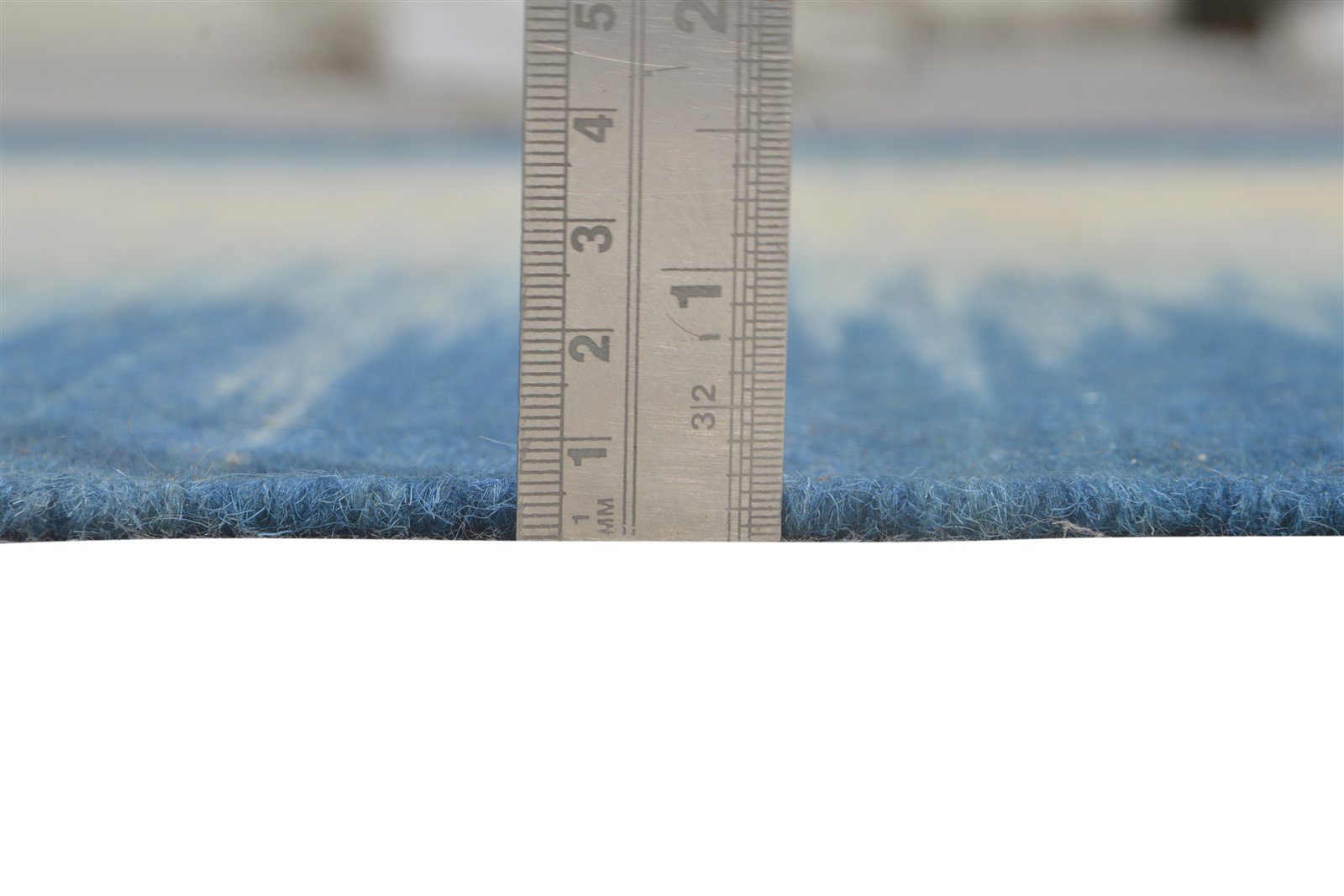 Dhurrie Blue Wool Rug 5' X 7' Modern Scandinavian Abstract Room Size Carpet   7865193005205