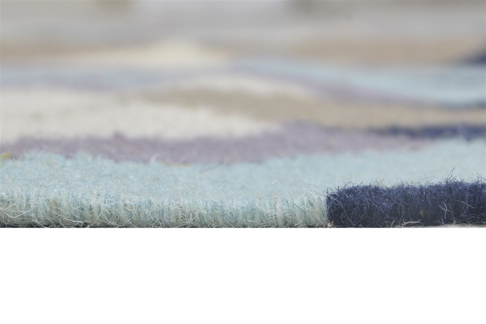 Dhurrie Blue Wool Rug 5' X 7' Modern Scandinavian Damask Room Size Carpet   7864351228053