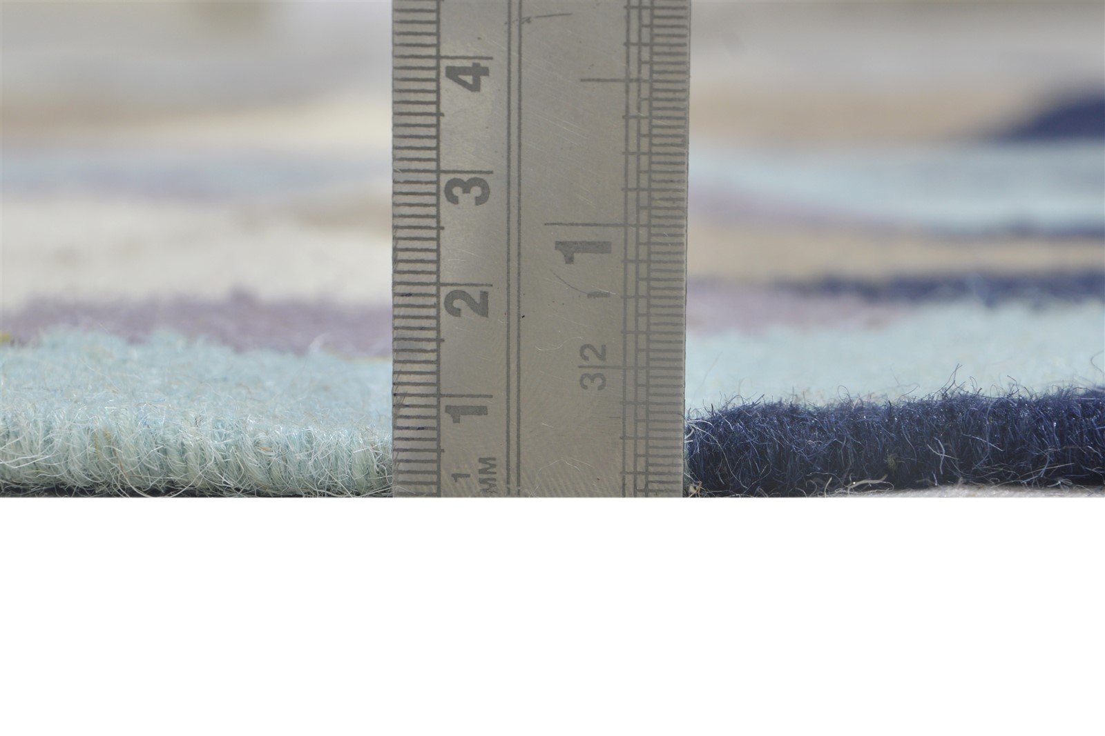 Dhurrie Blue Wool Rug 5' X 7' Modern Scandinavian Damask Room Size Carpet   7864351228053