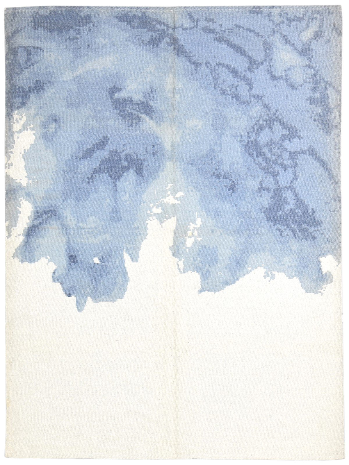 Dhurrie Blue Wool Rug 6' X 8' Modern American Abstract Room Size Carpet   7865189826709