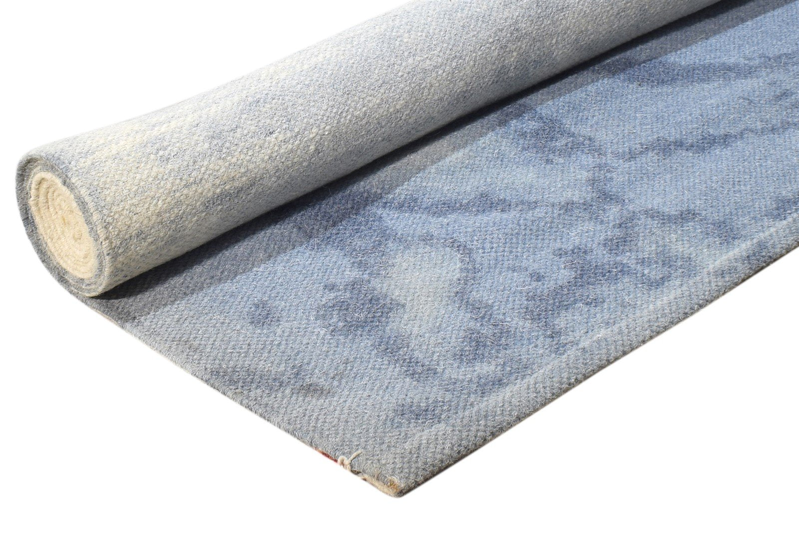 Dhurrie Blue Wool Rug 6' X 8' Modern American Abstract Room Size Carpet   7865189826709