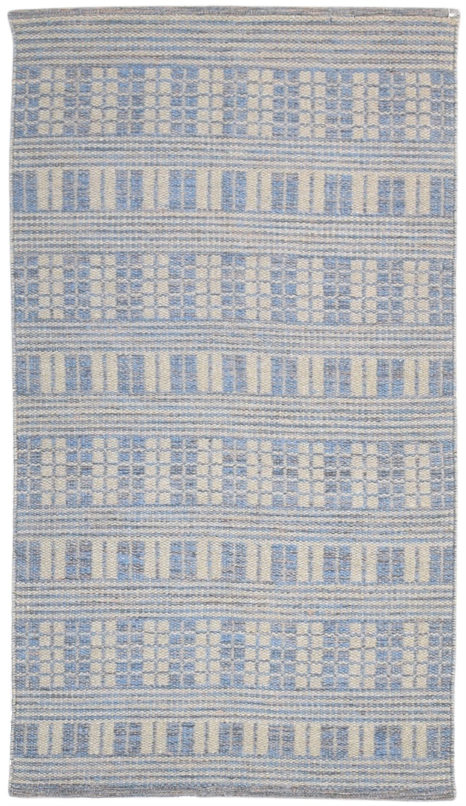 Dhurrie Brown Wool Rug 3' X 5' Modern Scandinavian Geometric Small Carpet   7864669995157