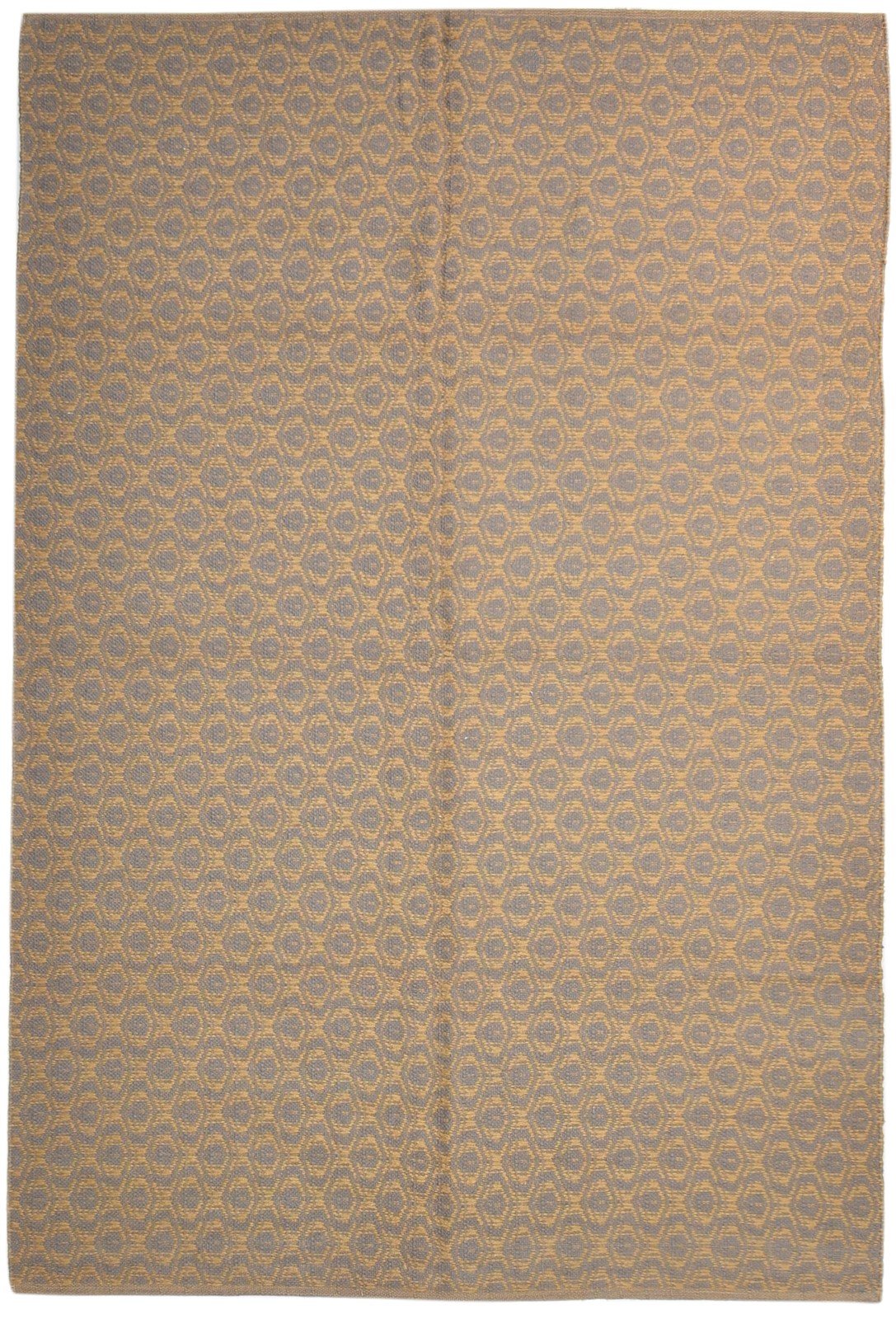 Dhurrie Brown Wool Rug 5' X 8' Modern Scandinavian Trellis Room Size Carpet   7865190449301