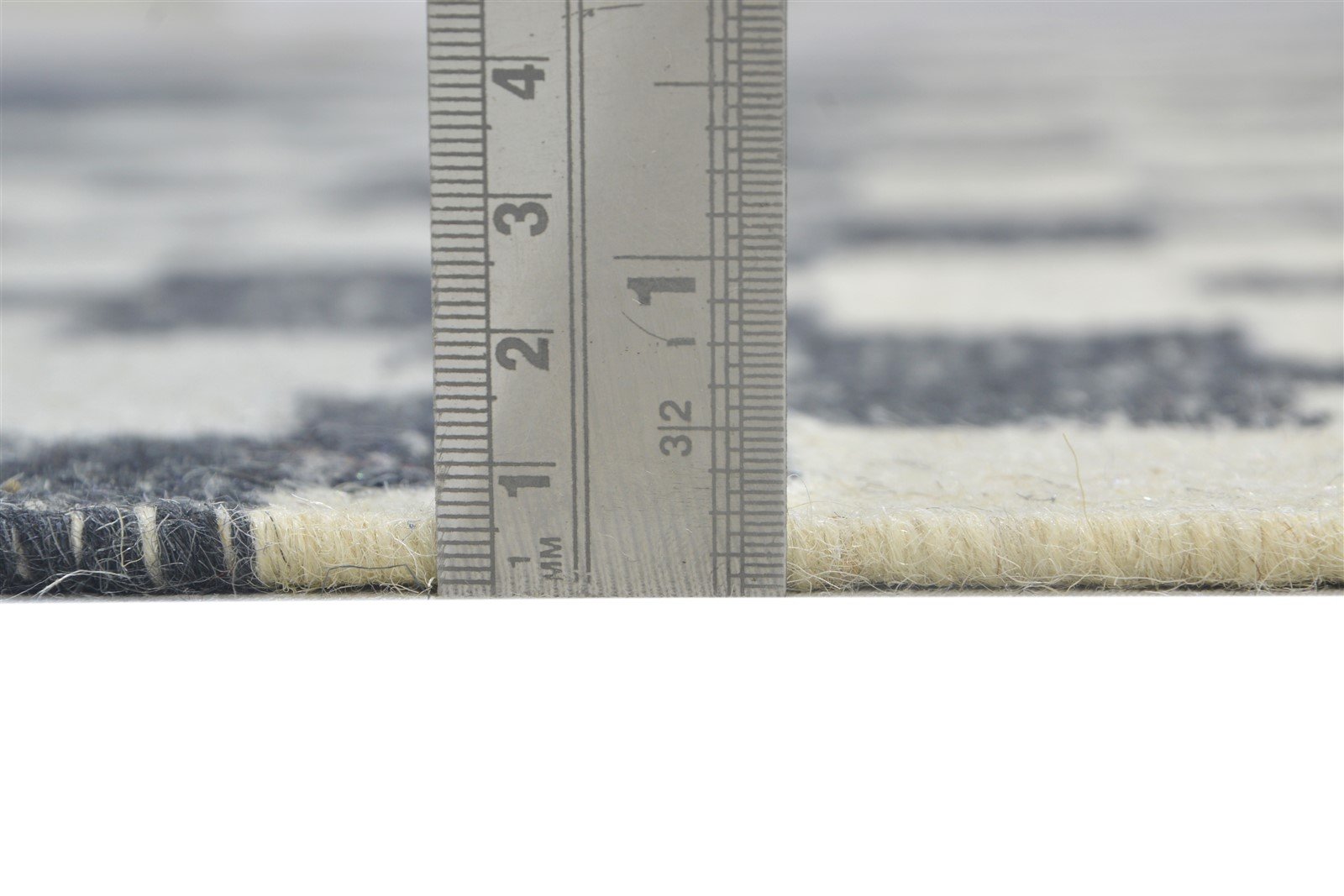 Dhurrie Charcoal Wool Rug 5' X 8' Modern Scandinavian Geometric Room Size Carpet   7864151605397