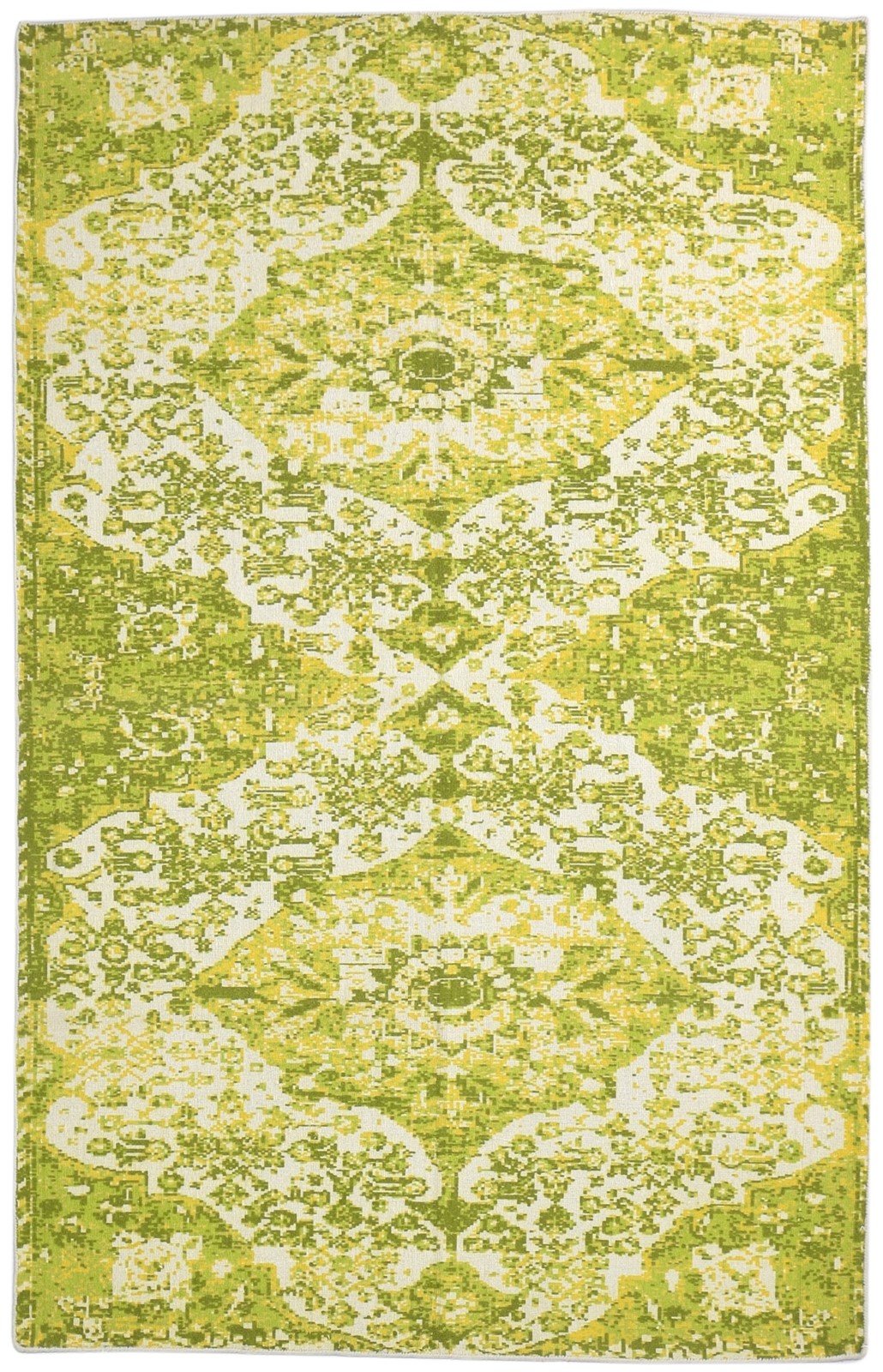 Dhurrie Green Wool Rug 5' X 8' Modern Bohemian Abstract Room Size Carpet   7865190678677