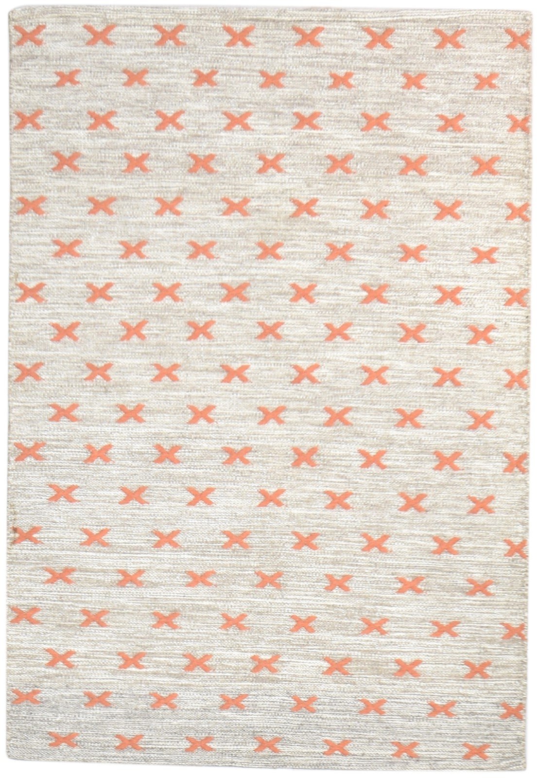 Dhurrie Grey Wool Rug 4' X 5' Modern French Abstract Room Size Carpet   7864989450389