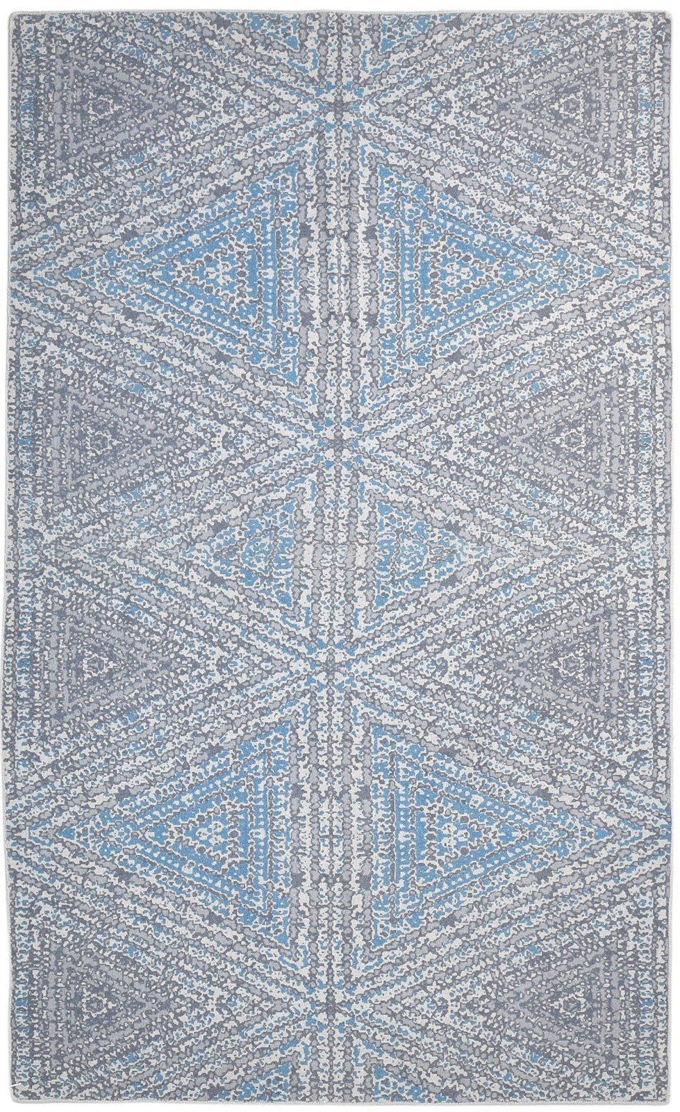 Dhurrie Grey Wool Rug 5' X 8' Modern American Geometric Room Size Carpet   7865169936533