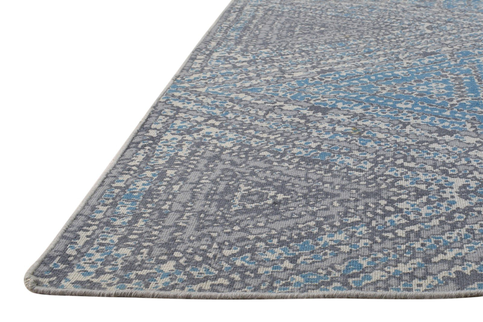 Dhurrie Grey Wool Rug 5' X 8' Modern American Geometric Room Size Carpet   7865169936533