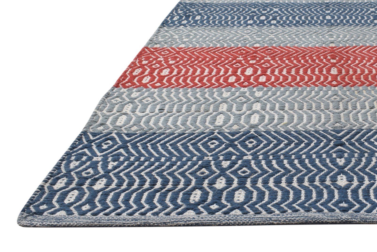 Dhurrie Multi Color Wool Rug 3' X 5' Modern Moroccan Trellis Small Carpet   7864669470869