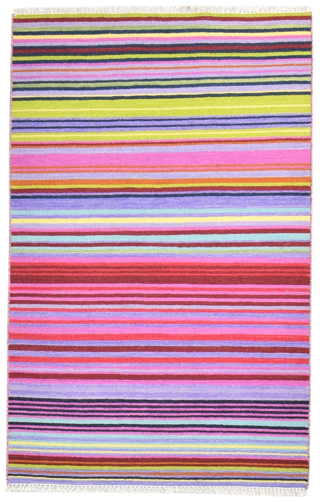 Dhurrie Multi Color Wool Rug 4X6 Southwestern American Tribal Room Size Carpet   7865001345173