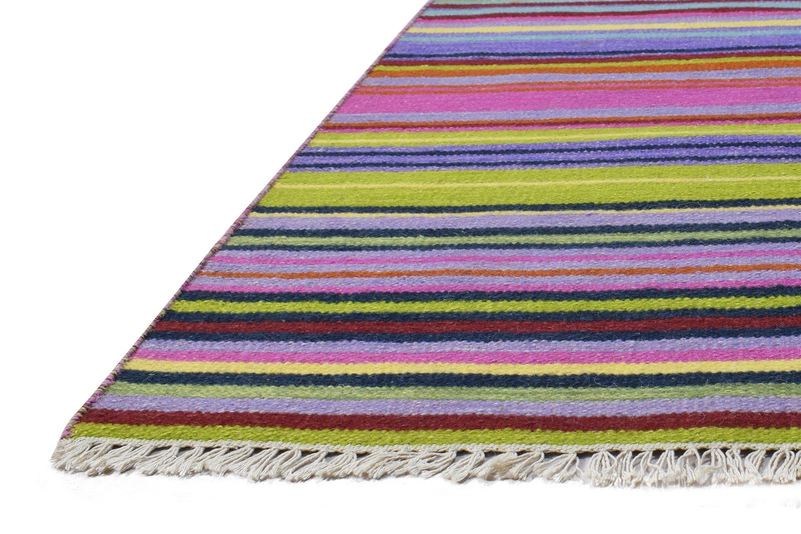 Dhurrie Multi Color Wool Rug 4X6 Southwestern American Tribal Room Size Carpet   7865001345173