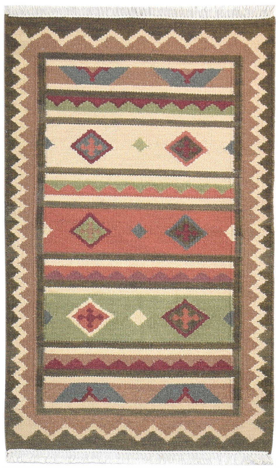 Dhurrie Multi Wool Rug 3' X 5' Persian Southwestern Oriental Room Size Carpet   7864986697877