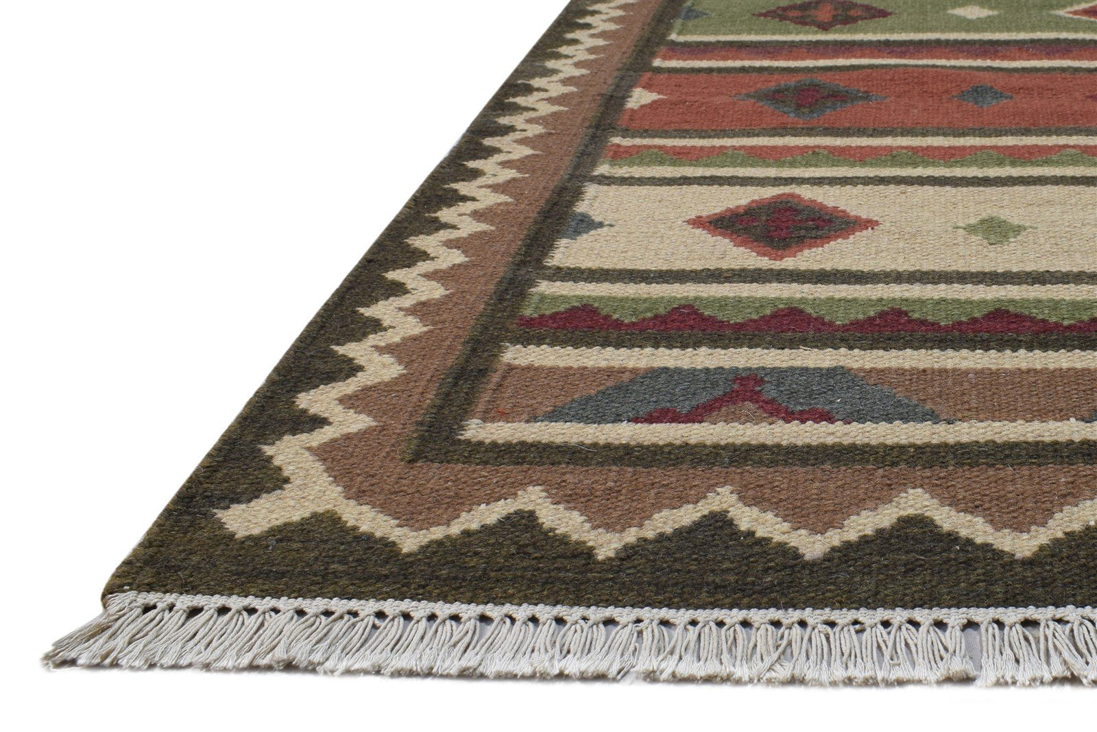 Dhurrie Multi Wool Rug 3' X 5' Persian Southwestern Oriental Room Size Carpet   7864986697877