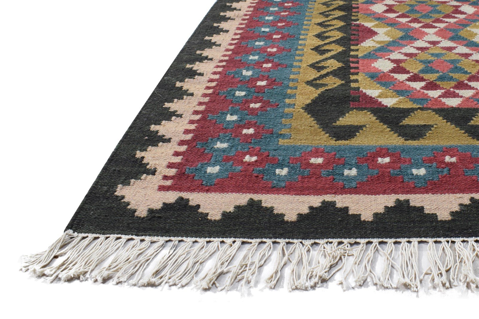 Dhurrie Multi Wool Rug 4' X 6' Persian Oriental Southwestern Room Size Carpet   7864993644693