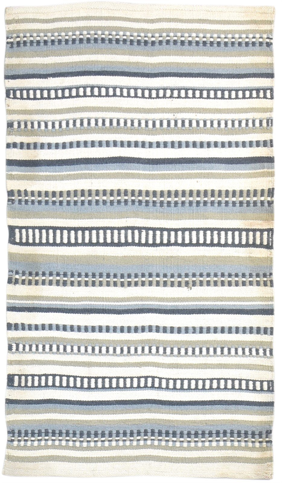 Dhurrie Off-White Wool Rug 3' X 5' Modern Scandinavian Abstract Small Carpet   7865196806293