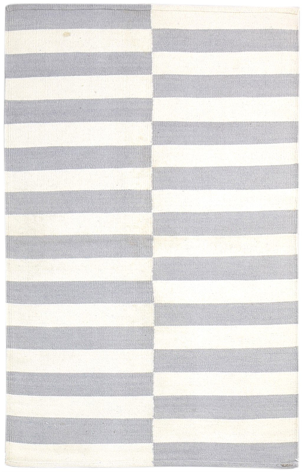 Dhurrie Off-White Wool Rug 3' X 5' Modern Scandinavian Nordic Room Size Carpet   7865197396117