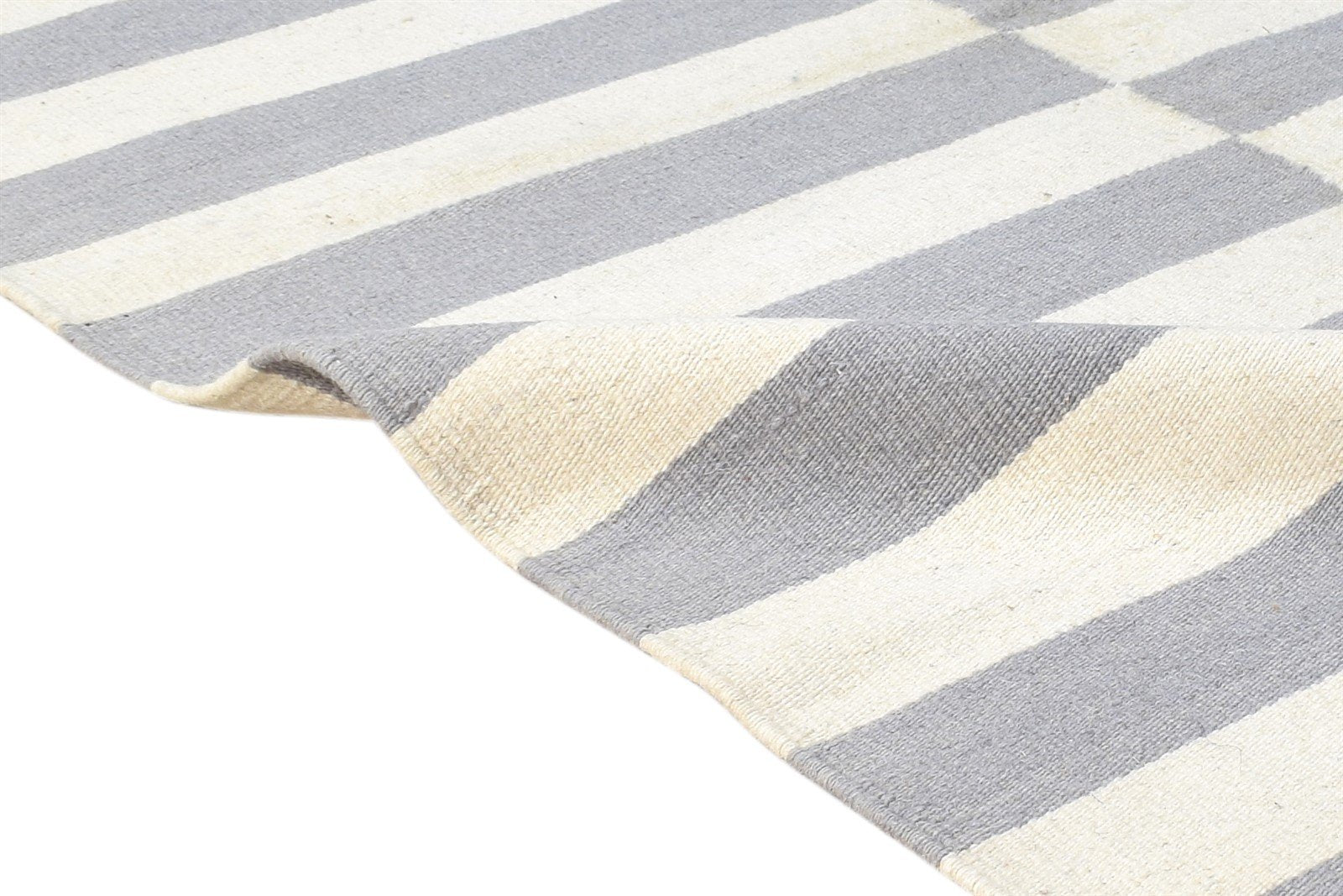 Dhurrie Off-White Wool Rug 3' X 5' Modern Scandinavian Nordic Room Size Carpet   7865197396117