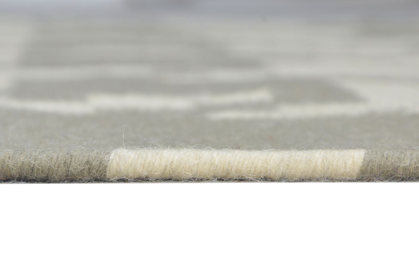 Dhurrie Off-White Wool Rug 4' X 6' Modern American Houndstooth Room Size Carpet   7865076252821