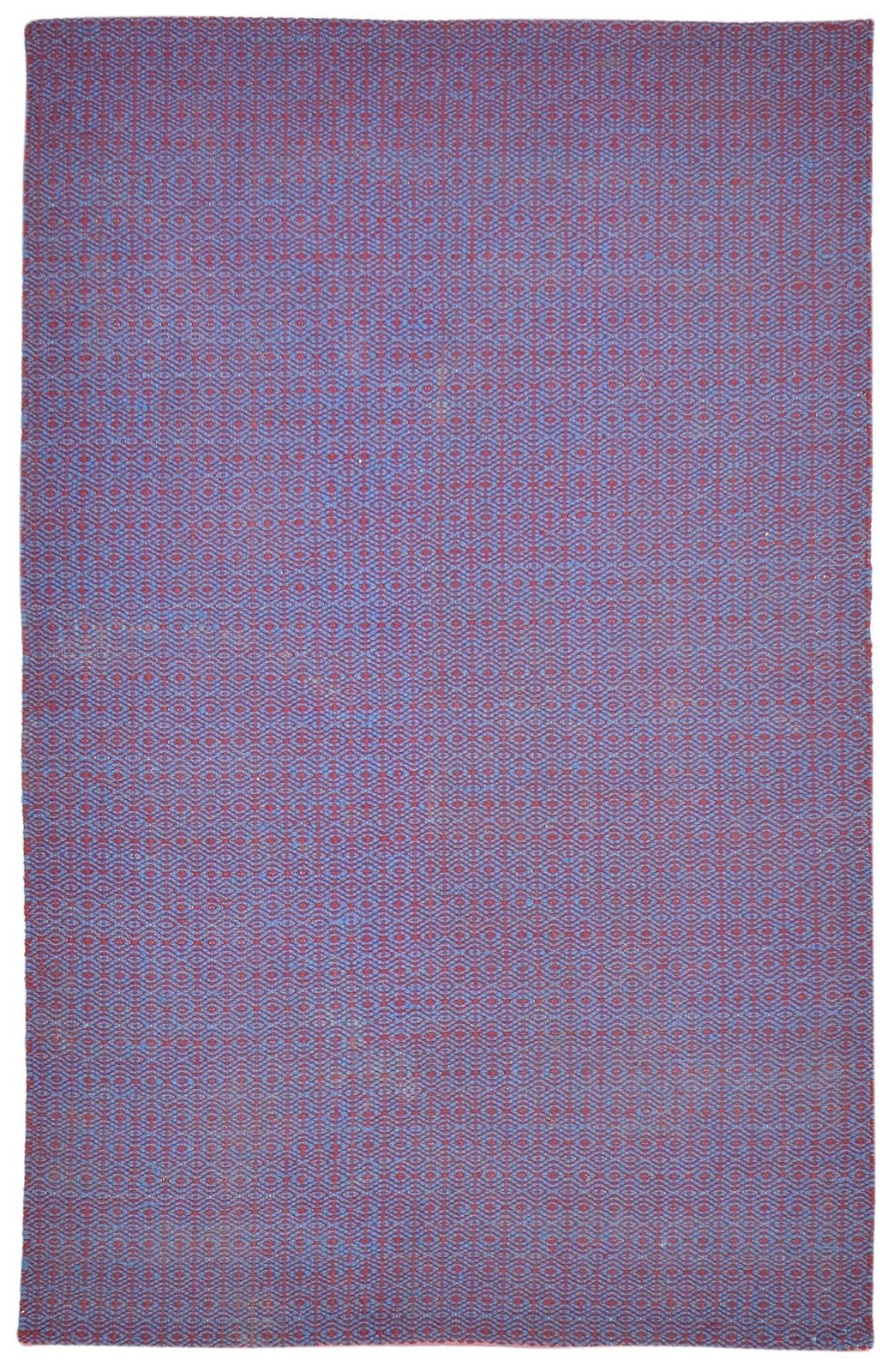 Dhurrie Purple Wool Rug 5' X 8' Modern Bohemian Trellis Room Size Carpet   7864486232213