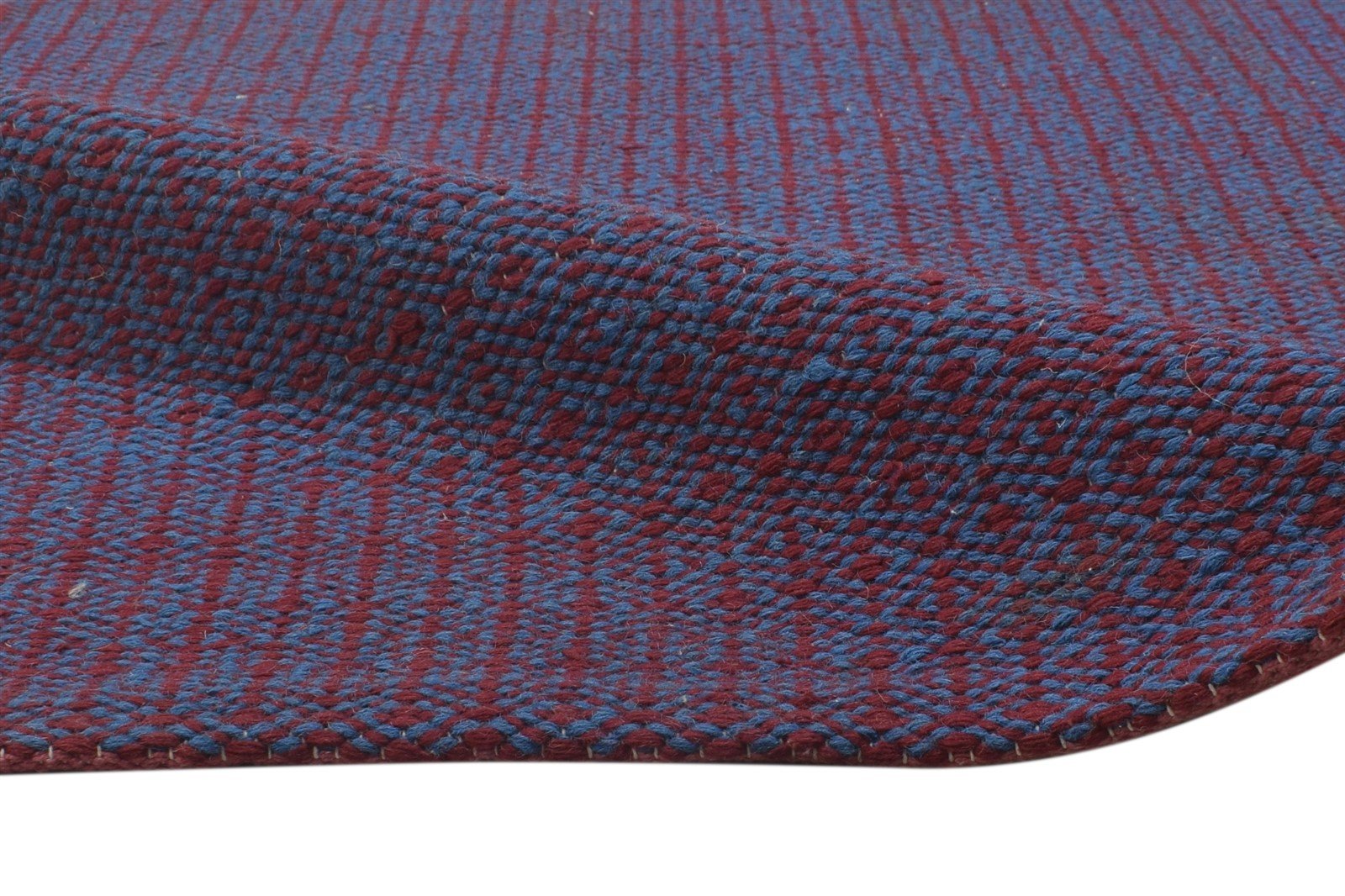 Karola Dhurrie Purple Wool Rug 5' X 8' Modern Bohemian Trellis   7864486232213