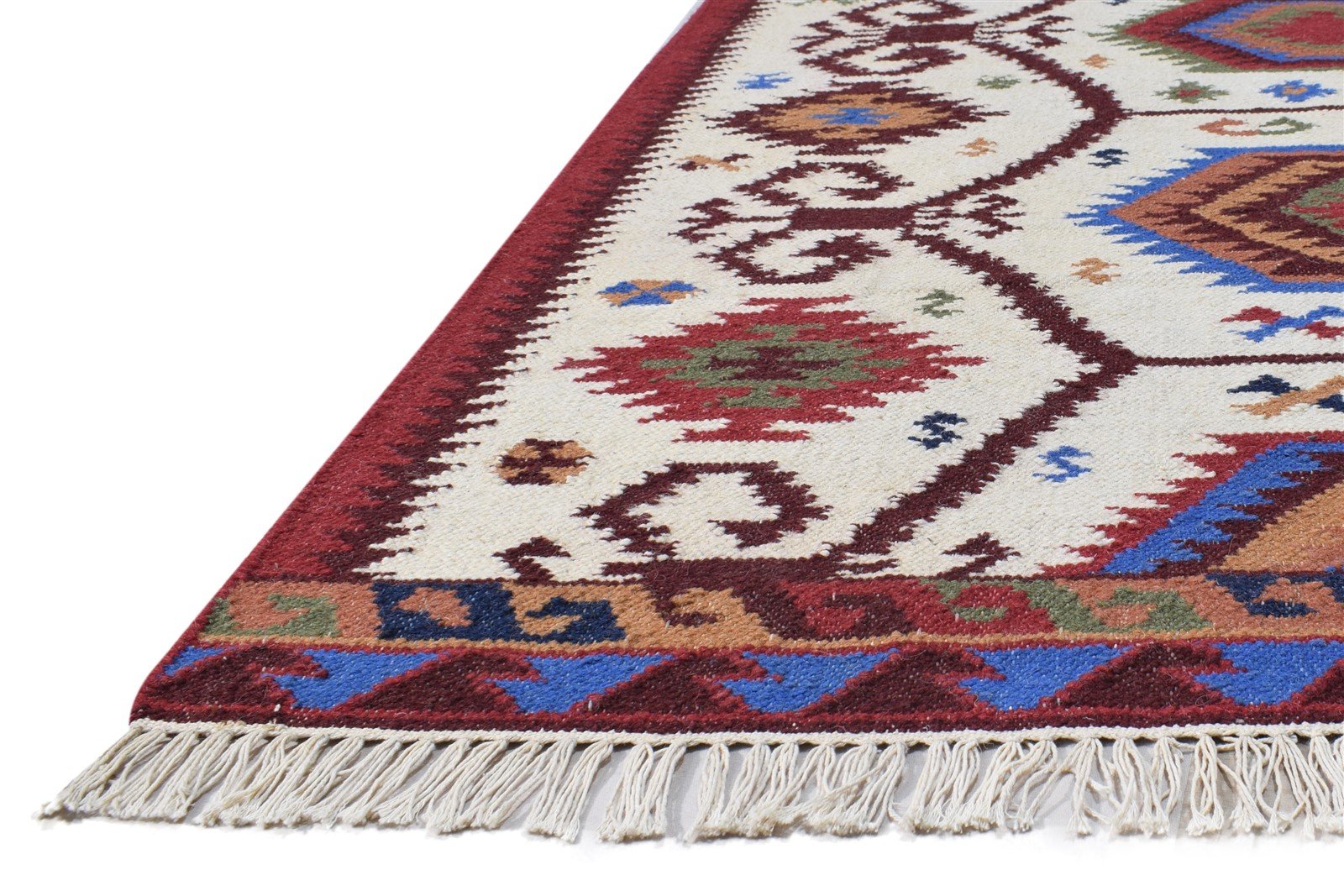 Dhurrie Red Wool Rug 4' X 6' Persian Kazak Oriental Room Size Carpet   7865018450069