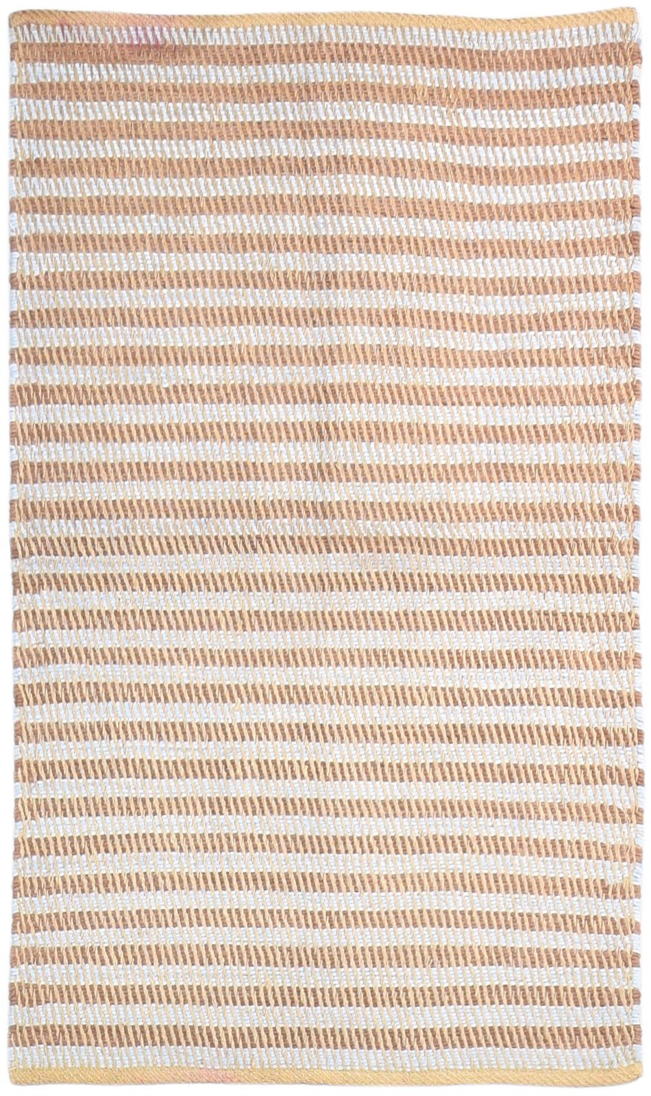 Dhurrie Rust Wool Rug 3' X 5' Modern Scandinavian Striped Small Carpet   7865242484885