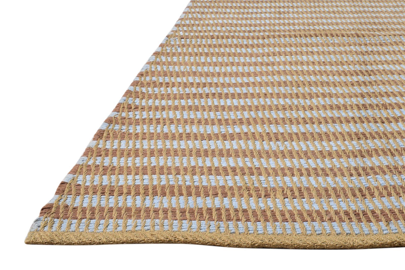 Dhurrie Rust Wool Rug 3' X 5' Modern Scandinavian Striped Small Carpet   7865242484885