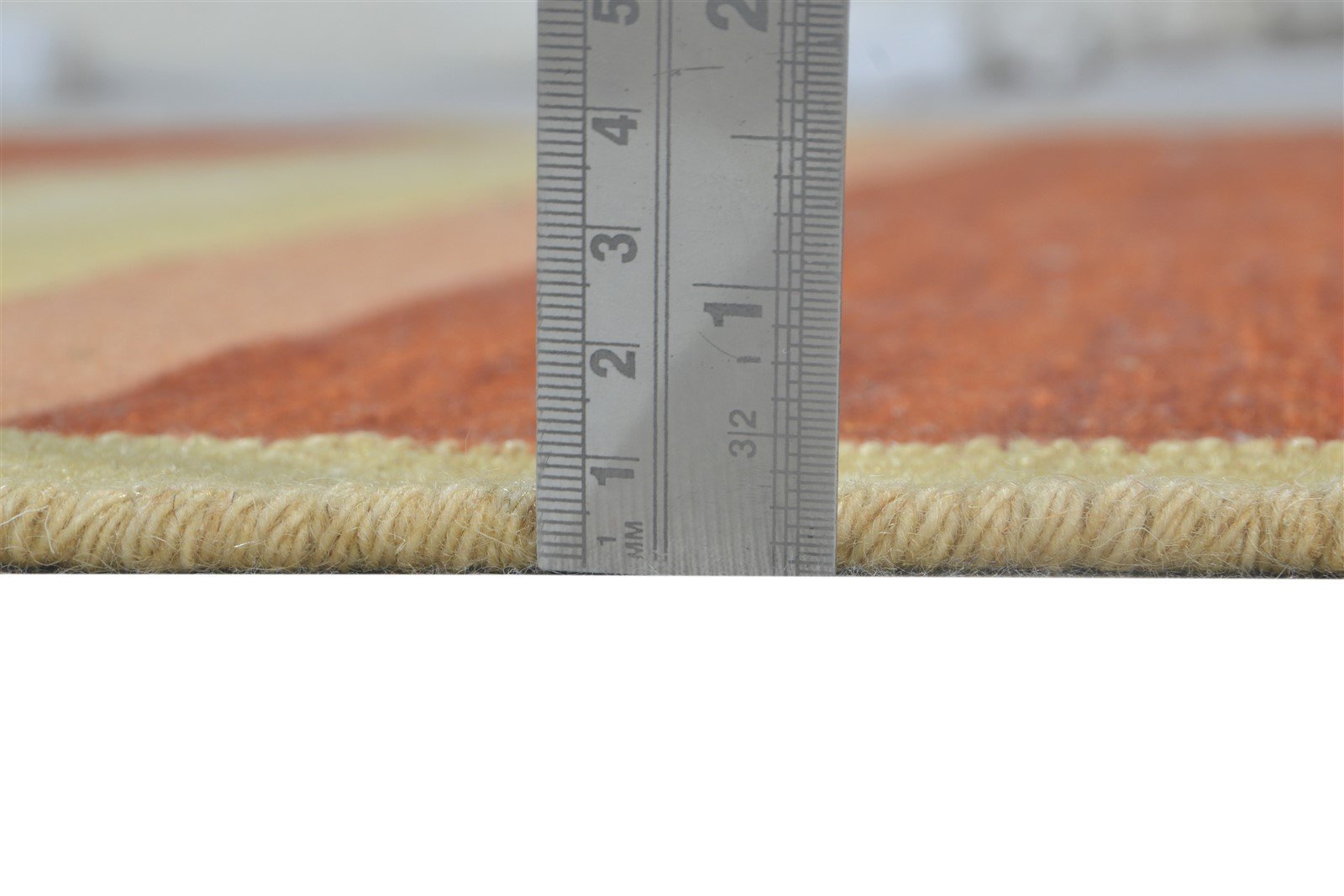 Dhurrie Rust Wool Rug 6' X 8' Modern Scandinavian Striped Room Size Carpet   7865027821717
