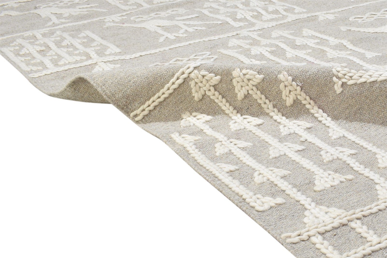 Concordia Dhurrie Sand Wool Rug 5' X 8' Modern Moroccan Arrow   7864155472021