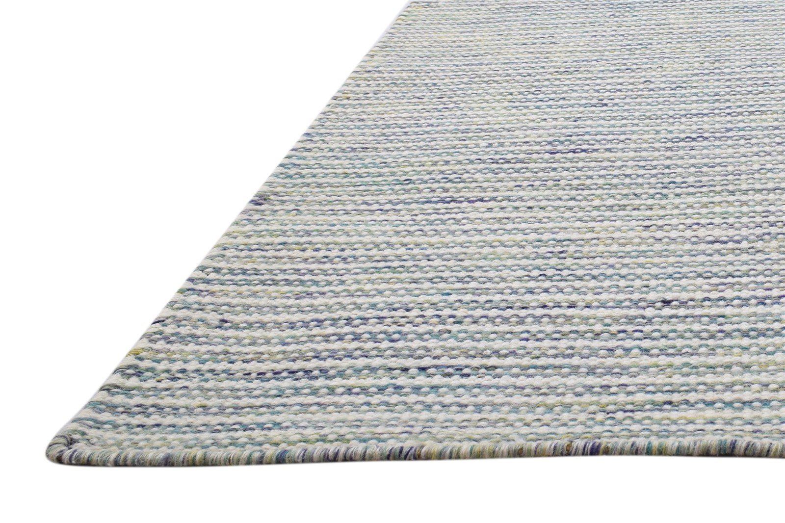 Dhurrie Silver Wool Rug 5' X 8' Modern Scandinavian Striped Room Size Carpet   7864150720661