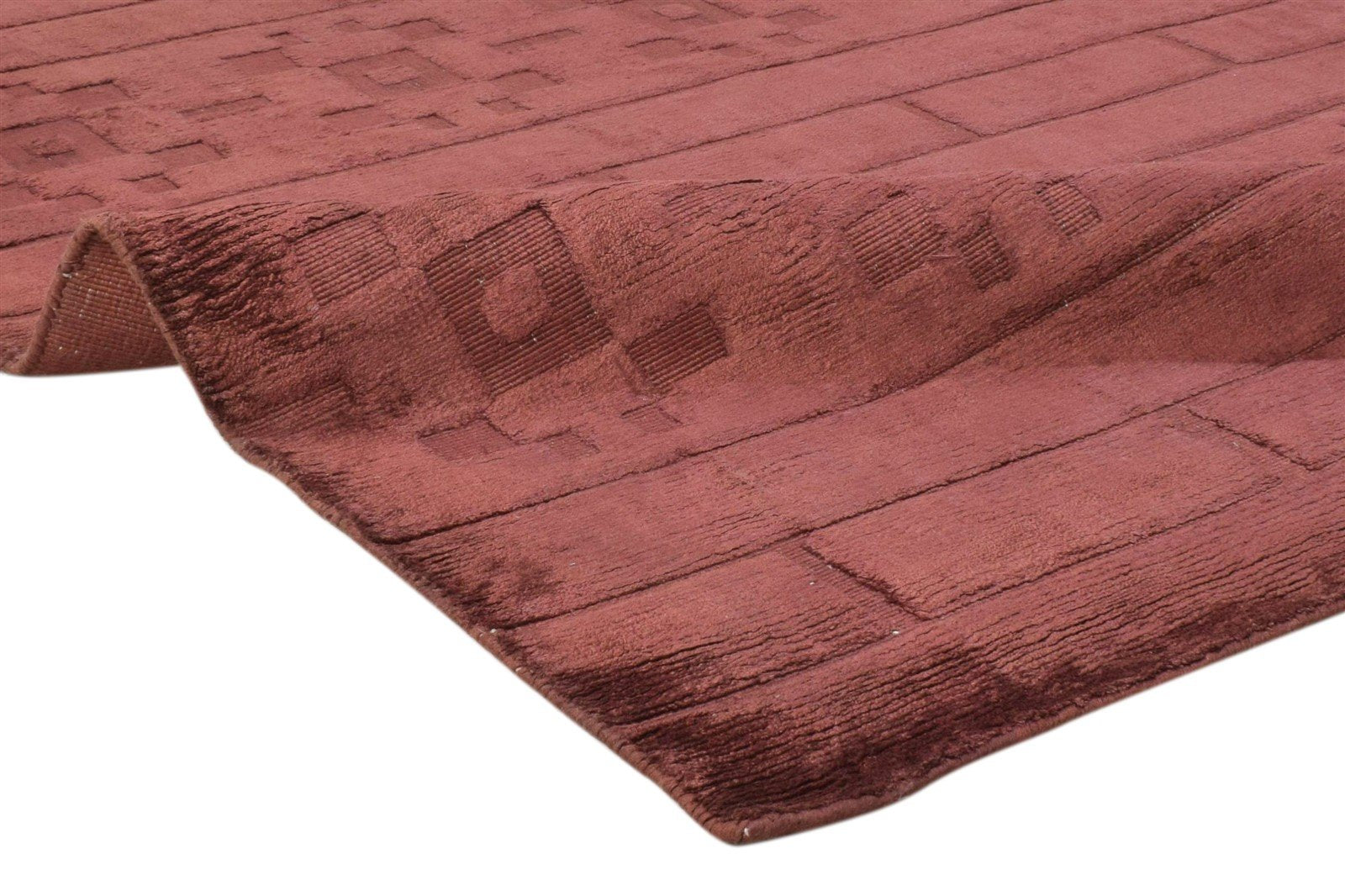 Doralynn Handloom Red Silk Rug 5' X 8' Modern French Floral   7860697497749