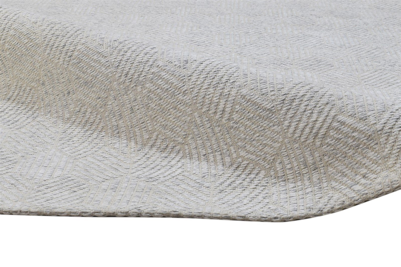 Eada 5' X 8' Rug Wool Silver Modern Dhurrie Scandinavian Geometric   7864476926101