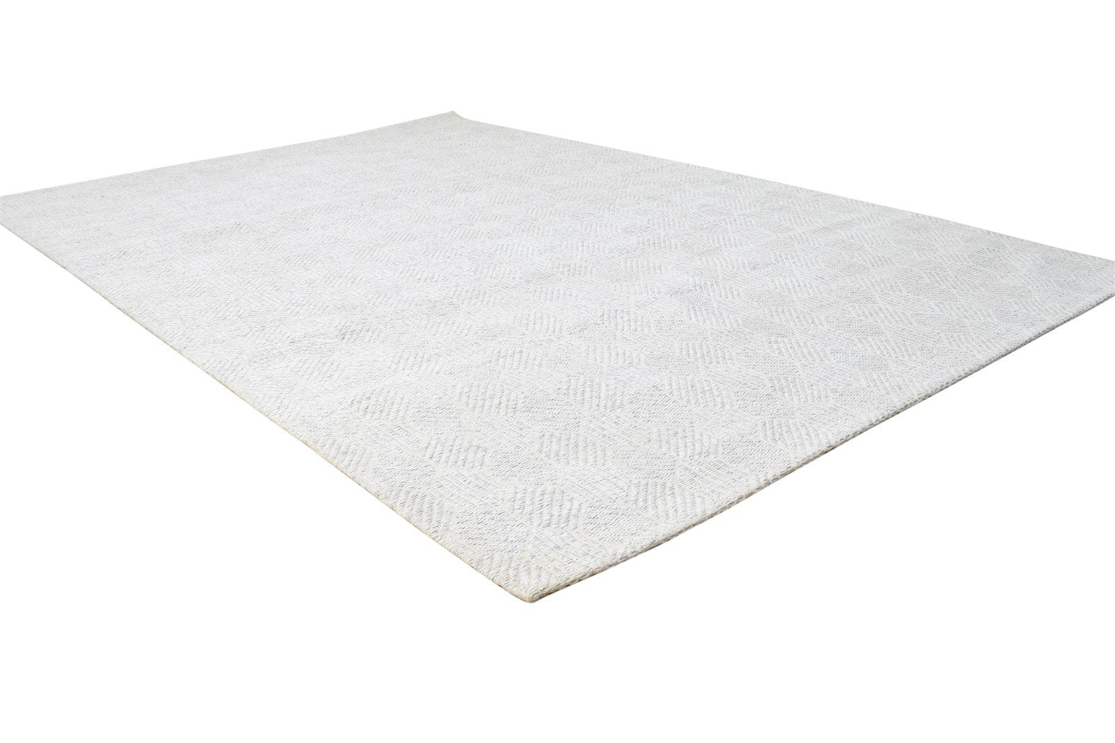 Eada 5' X 8' Rug Wool Silver Modern Dhurrie Scandinavian Geometric   7864476926101