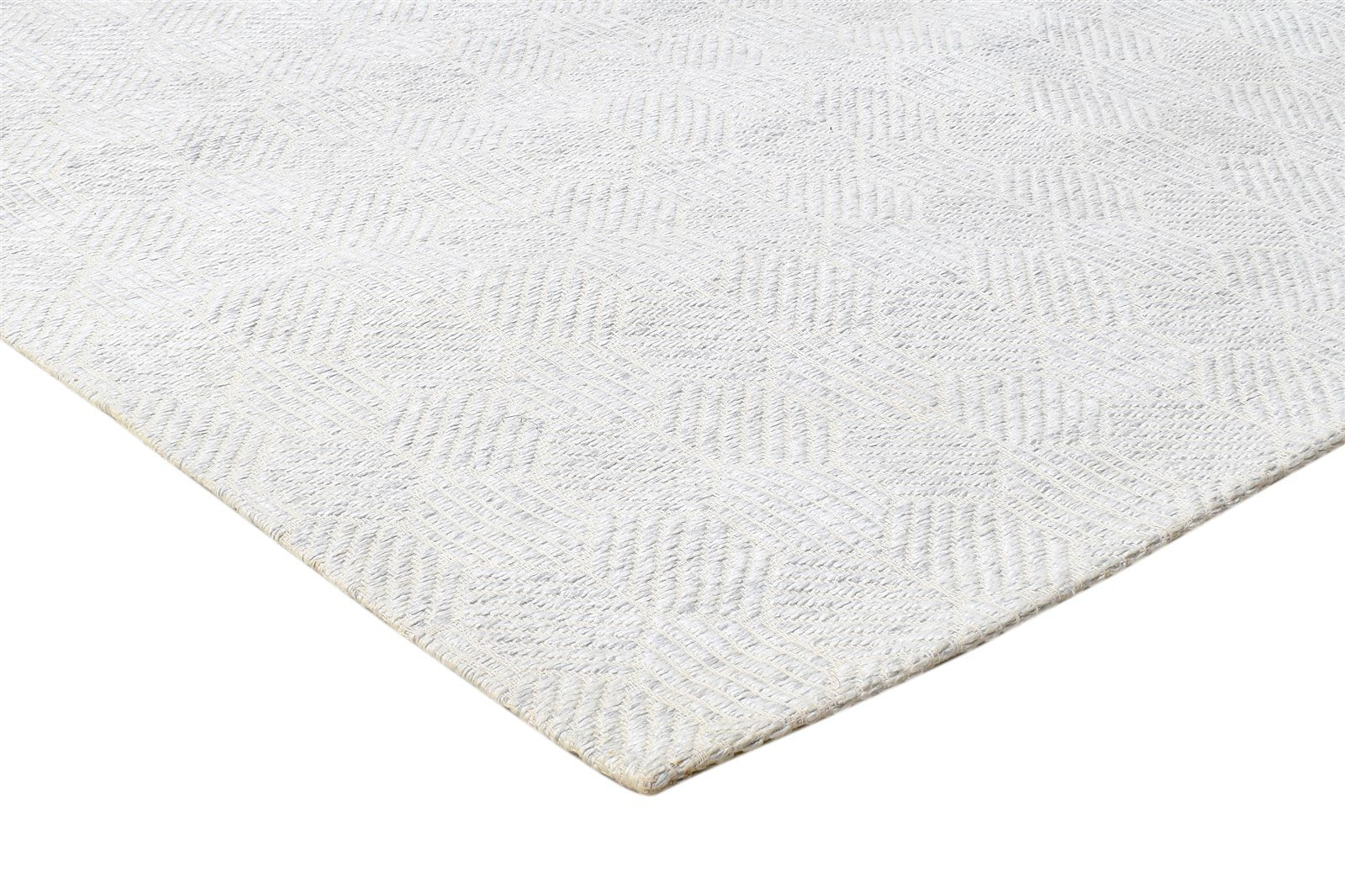 Eada 5' X 8' Rug Wool Silver Modern Dhurrie Scandinavian Geometric   7864476926101